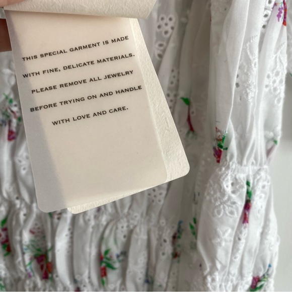 NWT For Love and Lemons Floral Tarte Eyelet Ruched Dress NWT Size M - Picture 4 of 9